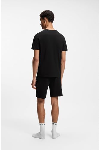 Boss Maglietta Da Uomo Mix&Match R Regular Fit, In Cotone Elasticizzato Con Logo Ricamato, Nero1, L - 5