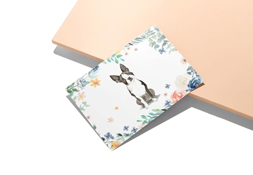 Image of Twigs Paper Boston Terrier Thank You Cards, 12 Dog Stationery Note Cards
