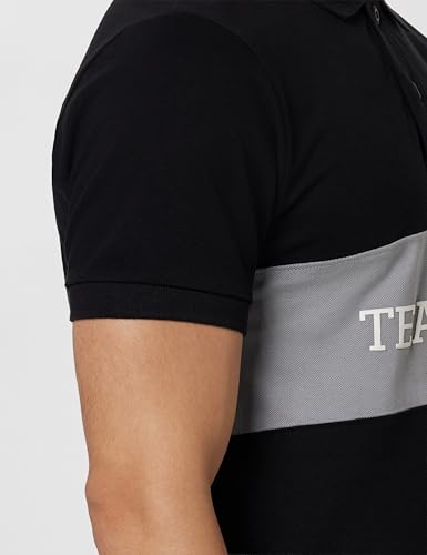 Image of Colour Block Cotton Polo Shirt