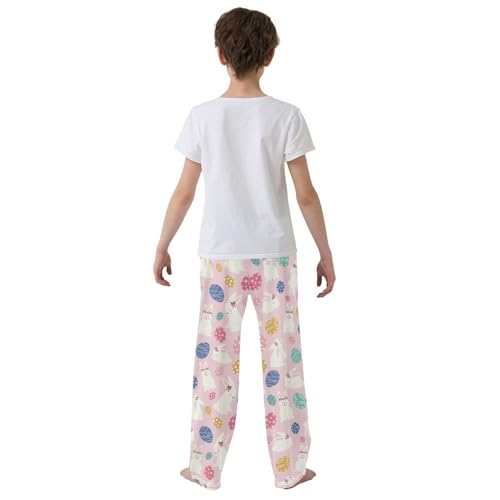ZZXXB Bunny Eggs Boys Long Pants Soft Trousers Elastic Waist Kids Lounge Bottoms with Pockets S-XL3