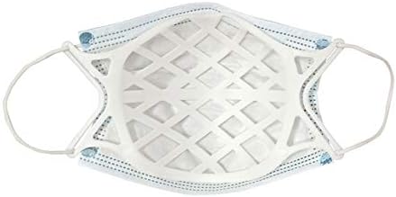 Shaboo Prints 4 Pack Face Mask Bracket Large 3D Silicone Mask Bracket with Ear Loops Internal Support Frame for Cloth Mask Adult Cool Lipstick Protection, Black