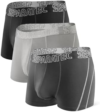 Separatec Mens Trunks Underwear with Dual Pouch Mens Underwear, Soft Breathable Rayon Made from Bamboo Trunks for Men