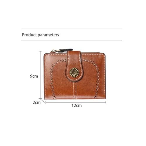 Premium Slim Genuine Leather Bifold Wallet for Women with Advanced RFID Blocking Technology and Zippered Coin Compartment (Brown)2