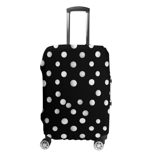 Carry on Luggage Cover Black White Polka Dots Suitcase Covers for Luggages Tsa Approved Travel Luggage Sleeve Protector Elastic Suitcase Protector Anti-Scratch Washable Fits 19-30 Inch Case -M