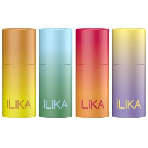 ILIKA 100% Natural Lip Balm - Organic, Plastic-free, Vegan, Vitamin E, COSMOS Certified, 4-Pack...