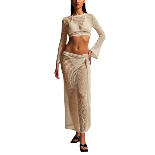 Traje de baño y bikini tipo vestido maxi de dos piezas con túnica ligera de mujer