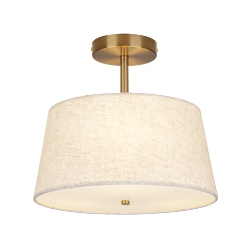 CALOKES Cone-Shaped Semi Flush Mount Modern Ceiling Light Fixture, 3-Light