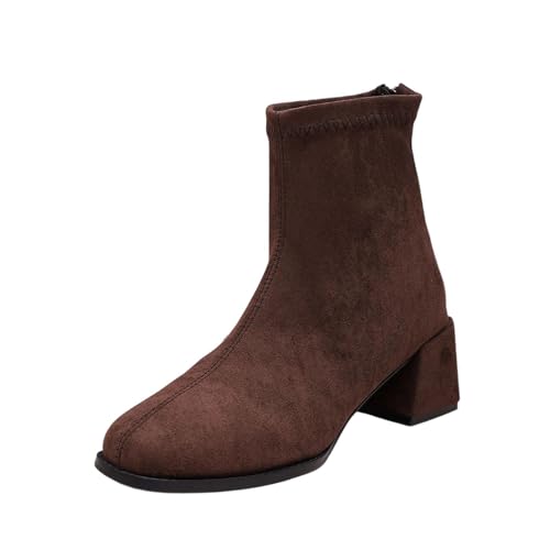 Bottines en daim bout carré pour en finir avec les pieds fatigués en hiver