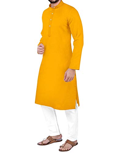 Image of Gauri Laxmi Enterprise Men Cotton Blend Straight Kurta