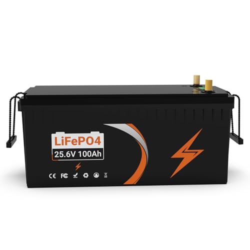 Lifepo4 batteria 24V 100AH 2560Wh, batteria al litio ferro fosfato, 5000 cicli di vita, built-in BMS, batteria al litio per sistema solare, UPS Per camperistiche solari marine di trasporto terrestre