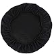 zalati Runder Hockerbezug, rutschfest, weich, Stretch-Sitzkissen, Schonbezug für Hocker, Barstuhl, Durchmesser 30–34 cm, Schwarz