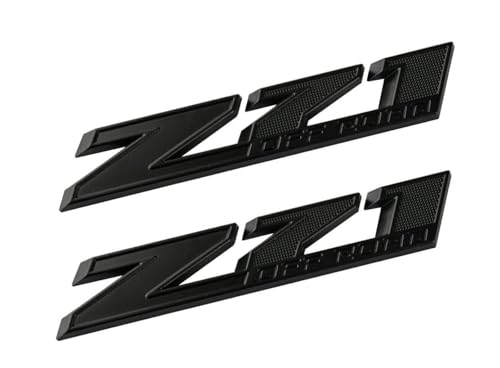 Emblemas Z71 Off Road en relieve 3D negro mate, pack de 2 unidades de aleación para Silverado