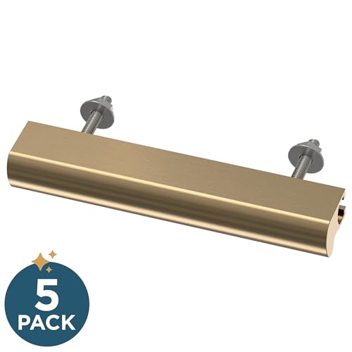 Franklin Brass Adjusta-Pull (5-Pack) Adjustable Drawer Pulls | Fits 1 to 4 Inch Hole Centers | Champagne Bronze Cabinet Handles| Dropped Edge P49108-CZ-B