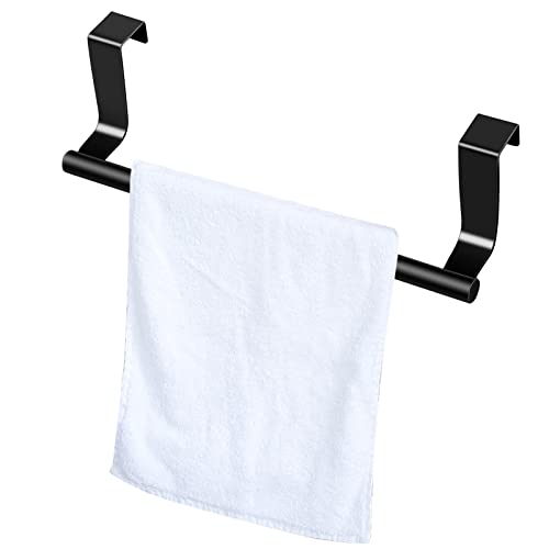 Barras para Colgar Paños de Cocina, Toallero Cocina Puerta, Toallero para Cocina Colgante, Toallero Puerta de Acero Inoxidable, Toalleros de Baño sin Taladro, para Baño y Dormitorio (Negro)