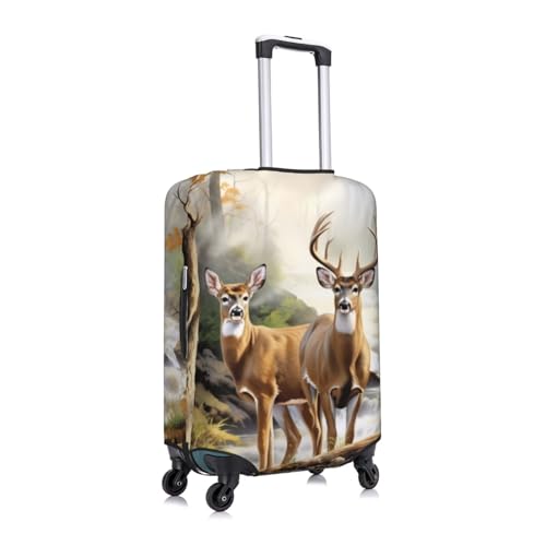 Camouflage Deer Print Luggage Suitcase Covers Elastic Washable Luggage Protector Luggage Covers For Suitcase3