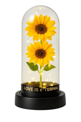 ENERGY GROUP ONLINE flores artificiales en cúpula de cristal (GIRASOLE 2)