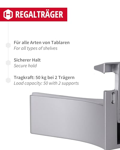 Gedotec Design shelf bracket - metal wall shelf - silver anodized, 2 pieces - Image 3