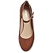 DIFEMA Womens Wedge Pumps with Ankle Strap for Dressy Ladies Mary Jane Shoes Closed Toe Wedges Heels for Women,Brown,9