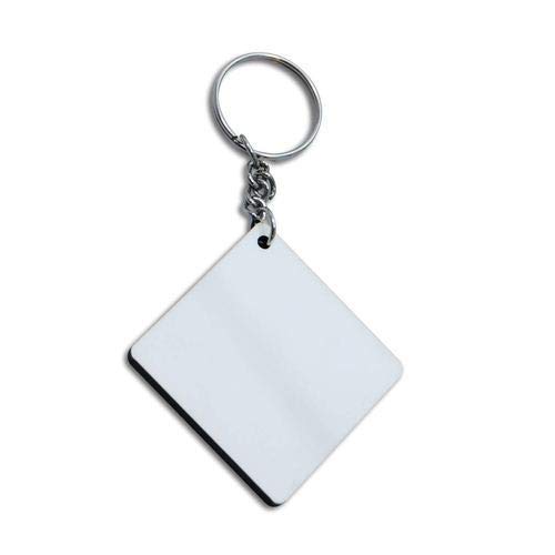 Sublimation Blank Keychain Pack of 25 pcs Assorted |Single Side MDF Printable (Square)