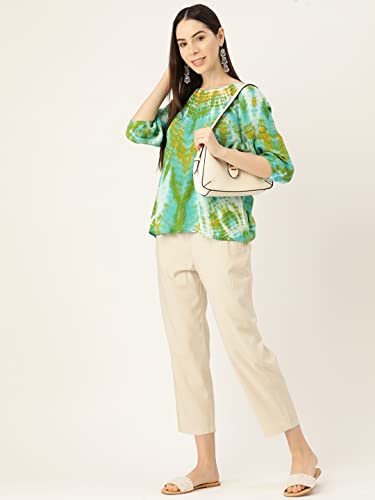 Image of Maaesa Rayon Top (Medium, Multicolour)