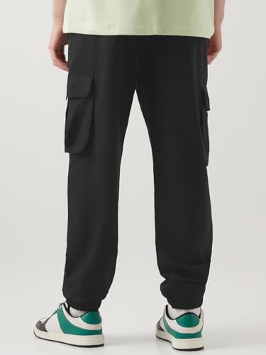 Image of Bewakoof Air 1.0 Men's Solid Oversized Fit Poly Cotton Cargo Joggers