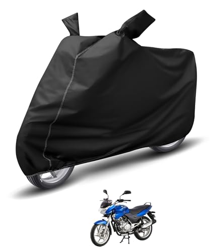 Image of Auto Hub Waterproof Bike Cover Compatible with Bajaj Discover 150 Dustproof, UV Protection Two Wheeler Bike Discover 150 Cover - Black