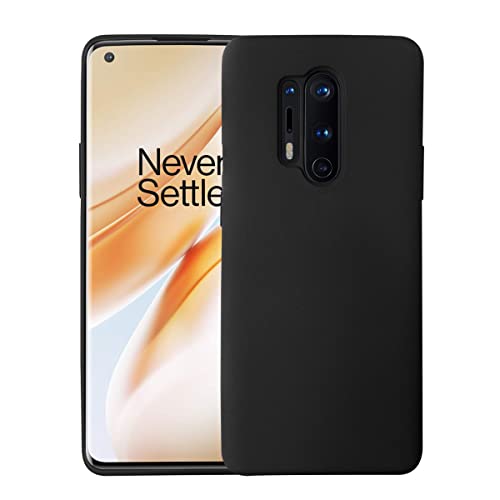 Image of LIRAMARK Liquid Silicone Soft Back Cover Case for OnePlus 8 Pro / 1+8 Pro (Black)
