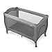 Hauck Sleep N Play Go Plus Portable Baby Travel Cot with Wheels, Mattress, Large Viewing Windows, and Side Exit for Babies and Toddlers, Gray