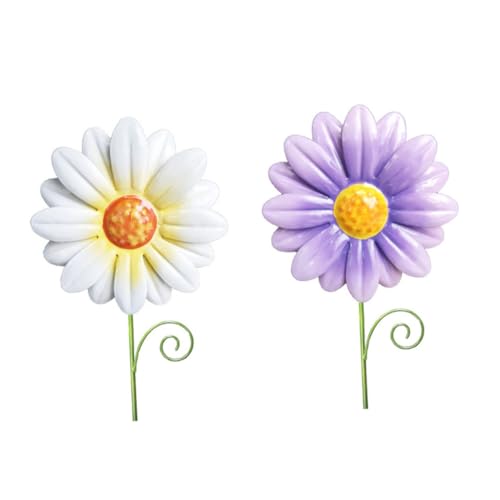 BESPORTBLE 2 Piezas Maceta de Hierro decoración del jardín Luces de Cerca con energía Solar decoración Exterior estacas para Jardin Flores al Aire Libre de Metal Soportes de Maceta Planchar