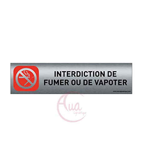 Plaque de porte aluminium brossé imprimé -Dimensions 200 x 50 mm, Double face adhésif au dos