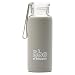 Produktbild Irisana  Wasserflasche  330 ml  Grau  6,5 x 6,5 x 18 cm  Ideale Sportkaraffe aus Glas für das Fitnessstudio  Mit Borosilikat und Silikon  Bbo-Kollektion