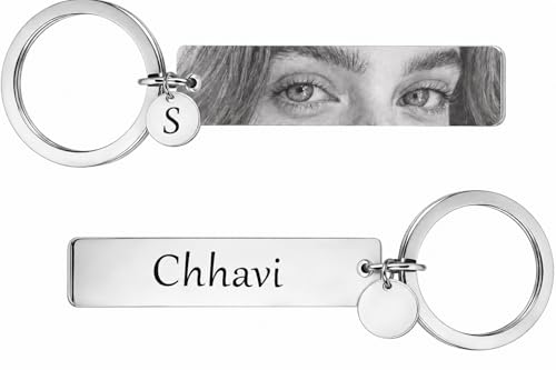 Image of Personalized Photo Keychain - Custom Laser Engraved Eye /half face Picture Keychain for Men & Women, High-Definition Portrait Keyring, Anniversary & Birthday Gift for Boyfriend /Husband Girlfriend