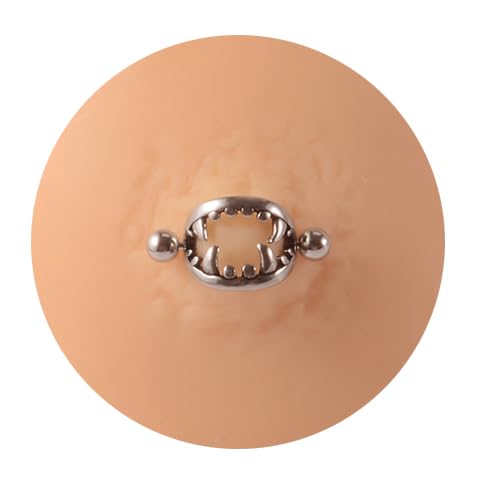 14G 16G Spooky Nipple Piercing Jewelry for Halloween, Vampire Skull Nipple Rings Surgical Steel for Men and Women, Nipple Shields Barbell Rings4