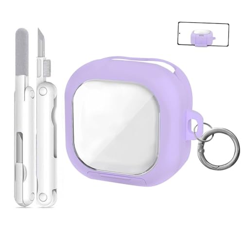 For Samsung Buds4 / Buds4 Pro �ی�P�[�X TPU+PC ��w�\���b�ϏՌ������h�~�b�L�b�N�X�^���h���ځb���C�����X�[�d�Ή� �L�[�`�F�[���t�� �N���[�j���O�y�� 2 �{�t��