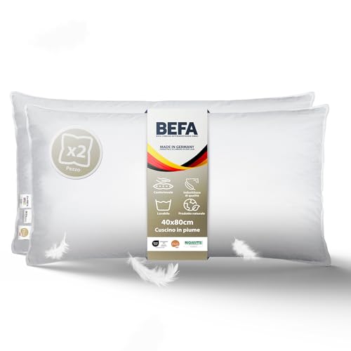 BEFA NATUR Cuscino in Piume 40x80 cm | NOMITE