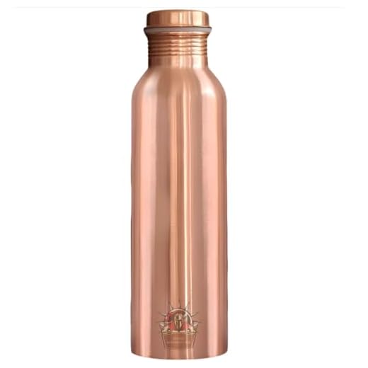 Antique Handicraft Hub Pure Copper Water Bottle 32 oz Leak Proof Design Vessel Ayurveda Health Benefit Pitcher for Sport, Fitness, Yoga