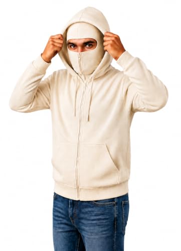 Mack Jonney Men's Fleece Hooded Sweatshirt Offwhite - Image 2