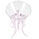 FUNNETOYU Copa de Cóctel de Vidrio Borosilicato Diseño de Octópodo Rosa, Juego de 4 Vasos Vintage para Fiestas y Cenas, Adecuado para Hogar, Oficina y Restaurante Reutilizable