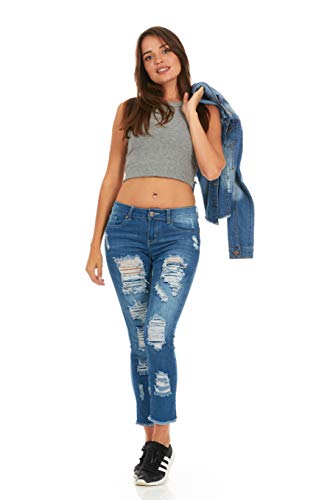 COVER GIRL Women's Ripped Torn Distressed Repaired Patched Slim Fray Skinny4