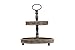 Creative Co-Op Distressed Brown Wood Metal Handle Two-Tier Tray