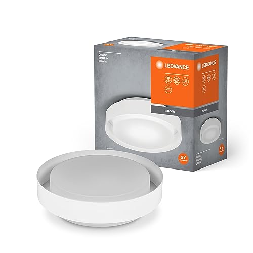 LEDVANCE ORBIS MADRID Deckenleuchte 290mm, weiß, E27-Sockel, kann mit smarter Lampe bestückt werden, hochwertiges, modernes Design, Metallgehäuse, geeignet für Innenräume, rund, IP20 Schutzklasse