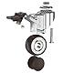 GBL Heavy Duty Lenkrollen mit 4 Bremsen + Schrauben - 50mm M10 x 25mm Bis zu 200kg - 4er-Pack Keine Bodenabdrücke Geräuschlose Lenkrollen für Möbel - Gummierte Trolley-Räder - Silberne Lenkrollen