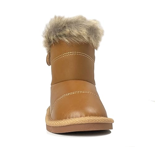 REDVOLUTION New Kids Classic Snow Boots Faux Leather Fashion Boots Outdoor Shoes(Toddler/Little Kid)3