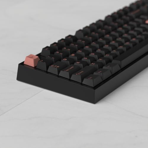 Image of Black Dye-sub Keycaps, 163 Keys Cherry Profile, Double Shot Keycaps Set, Custom Key caps for MX Switches Mechanical Keyboard(Wasabi)