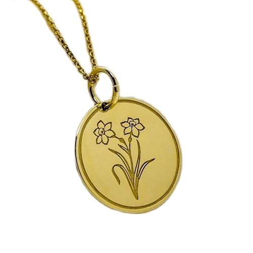 Collier argent 925 et or avec pendentif jonquille LKBEADS