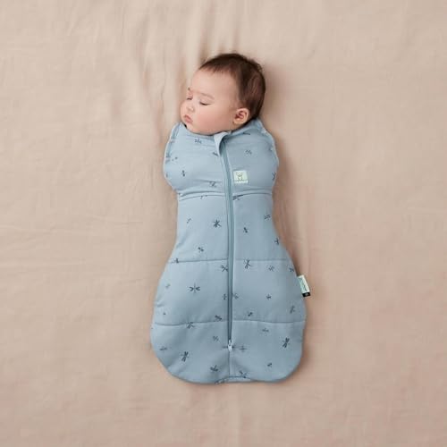 Image of ergoPouch Cocoon Swaddle Sack 2.5 TOG - Baby Sleep Sack, Gentle Snug Fit Helps Calm Startle Reflex, Ideal for Arms In /Out Sleeping, Soft Breathable Fabric for Better Sleep (3-6 Months, Dragonflies)