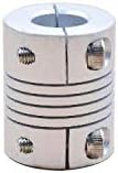 Ochoos Aluminium Alloy CNC Stepper Motor Flexible Coupling Silver Diameter 20mm Length 25mm Shaft Coupler clamp - (Inner Diameter: 8mm to 9.5mm)