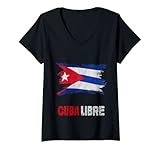 Photo Gallery donna cuba libre libertà per cubani, libera cuba, bandiera cubana vintage maglietta con collo a v Photo Gallery donna cuba libre libertà per cubani, libera cuba, bandiera cubana vintage maglietta con collo a v
