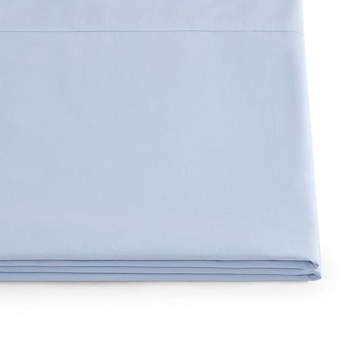 Image of Tommy Hilfiger - Sheet Set, Cotton Percale Bedding with Matching Pillowcases, Crisp & Cool, Solid Home Essentials (Blue, Full)