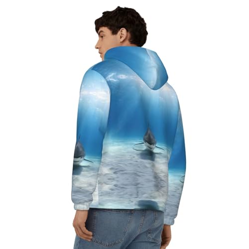 Sweat à capuche requin tigre pour homme - Pull décontracté à cordon - 3